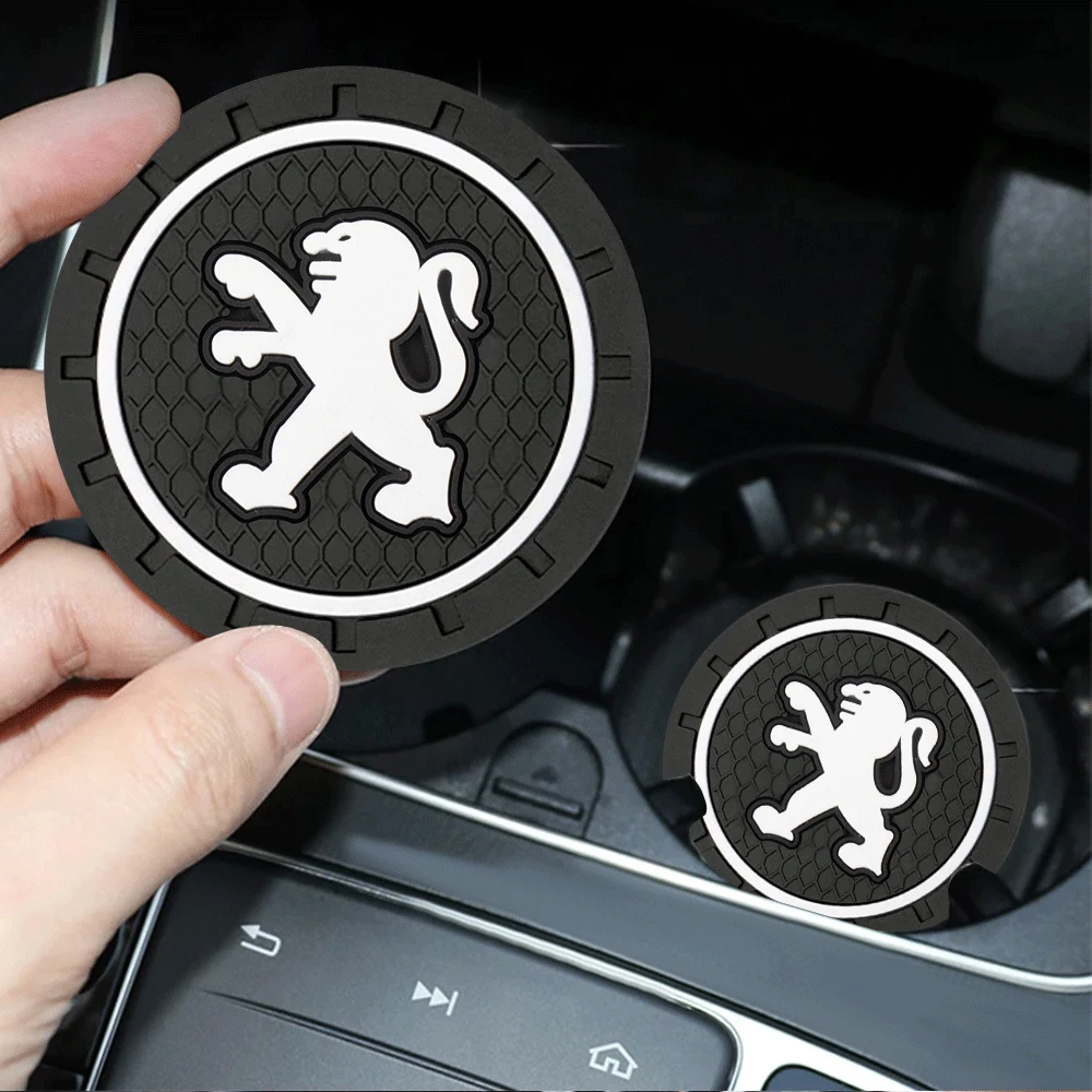 Car Silicone Coaster Water Cup Mat Decorative Accessorie For PEUGEOT 108 206 406 407 408 508 2008 RCZ 607 4008 5008 3008 308 306