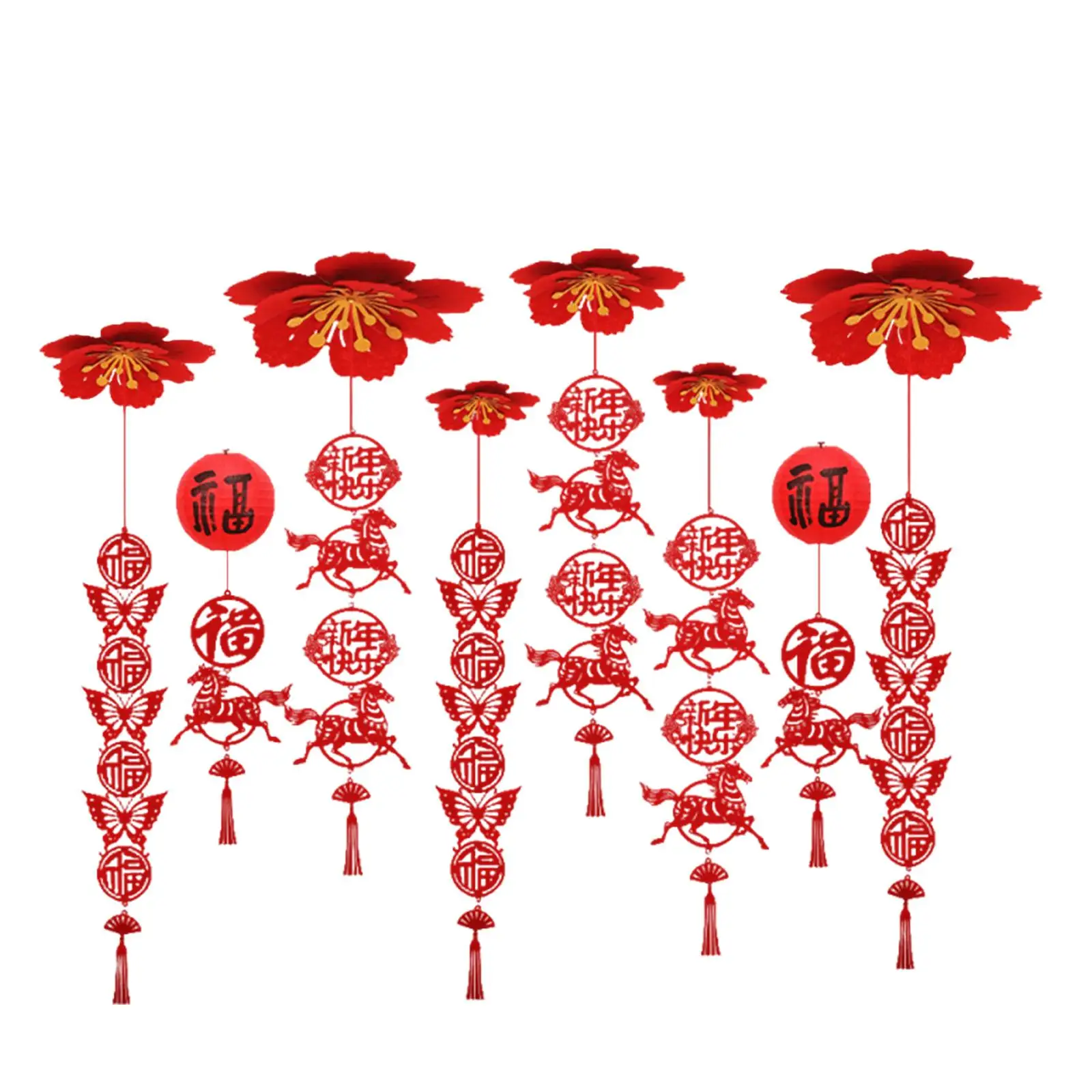 Red Felt Ceiling Party Decoration Traditional Fu Pendant Ornament for Chinese New Year and Events view 2