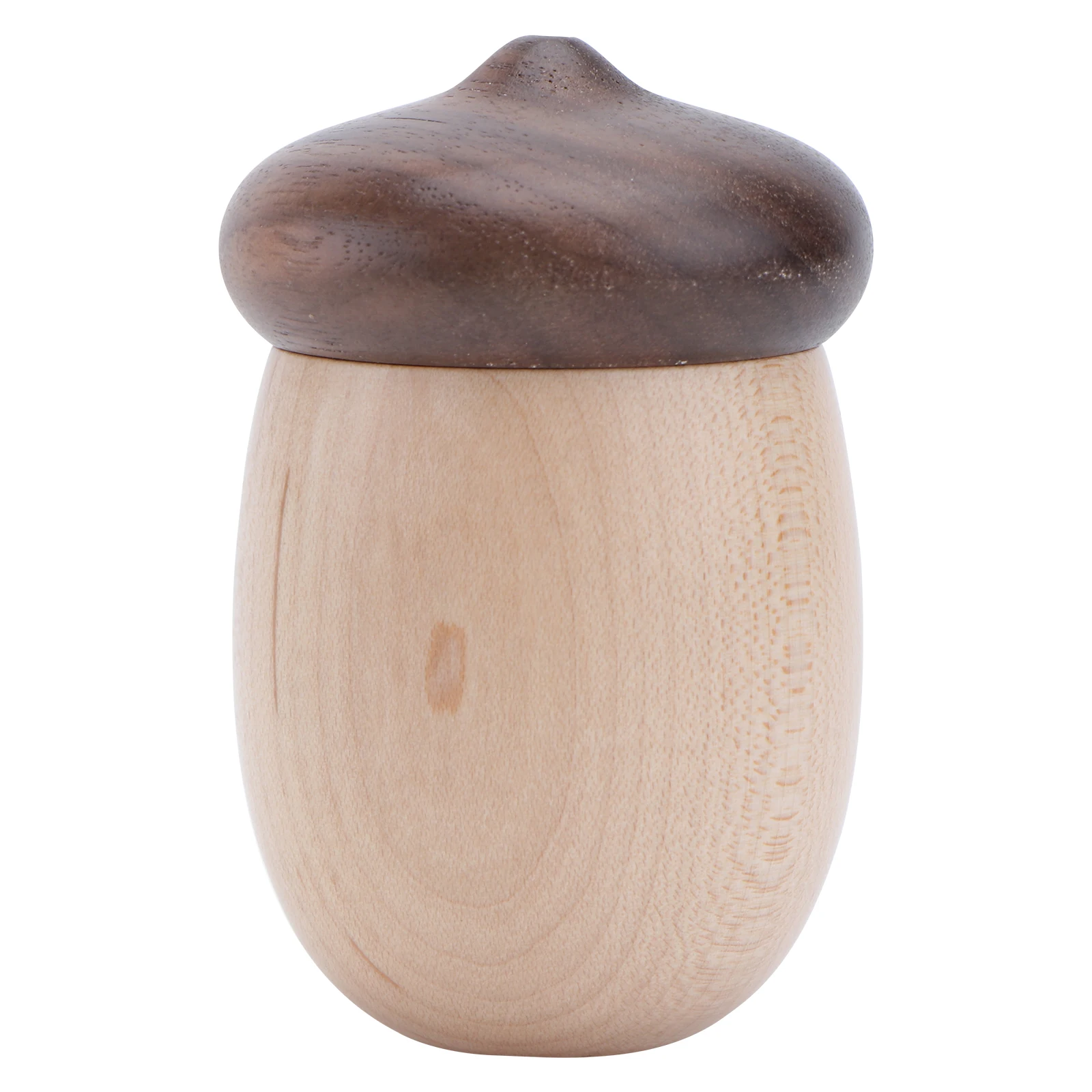 

1pc Black Walnut Wooden Container Storage Box for Dining Table with Rubber Toothpick Case Ring Acorn Toothpick Box Design