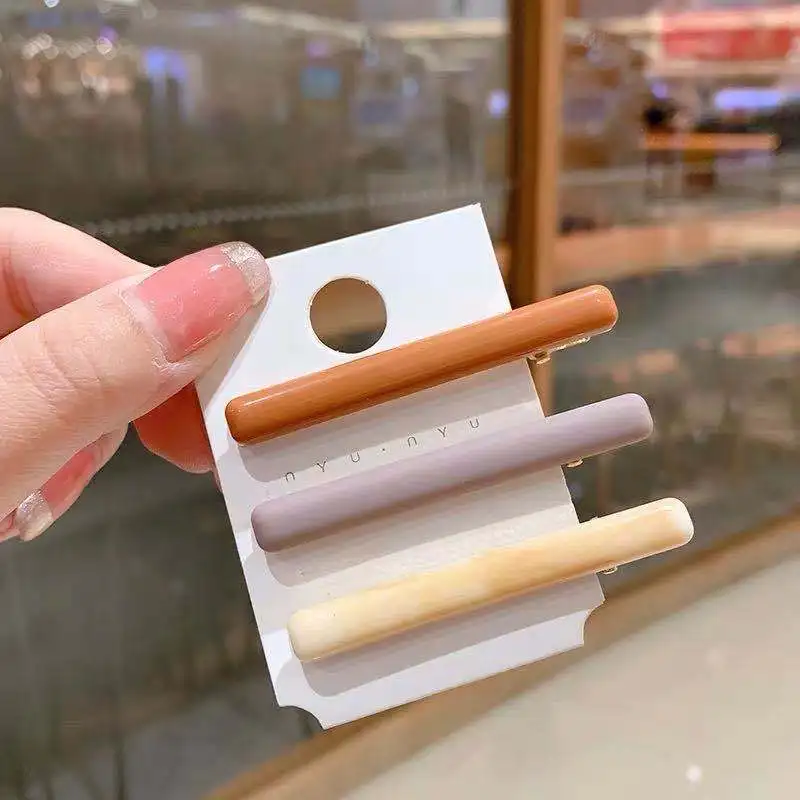 

2 pcs/set Colorful Side Hair Clips Korean System Bangs No Trace Small Fresh Style Hair Accessories for Salon