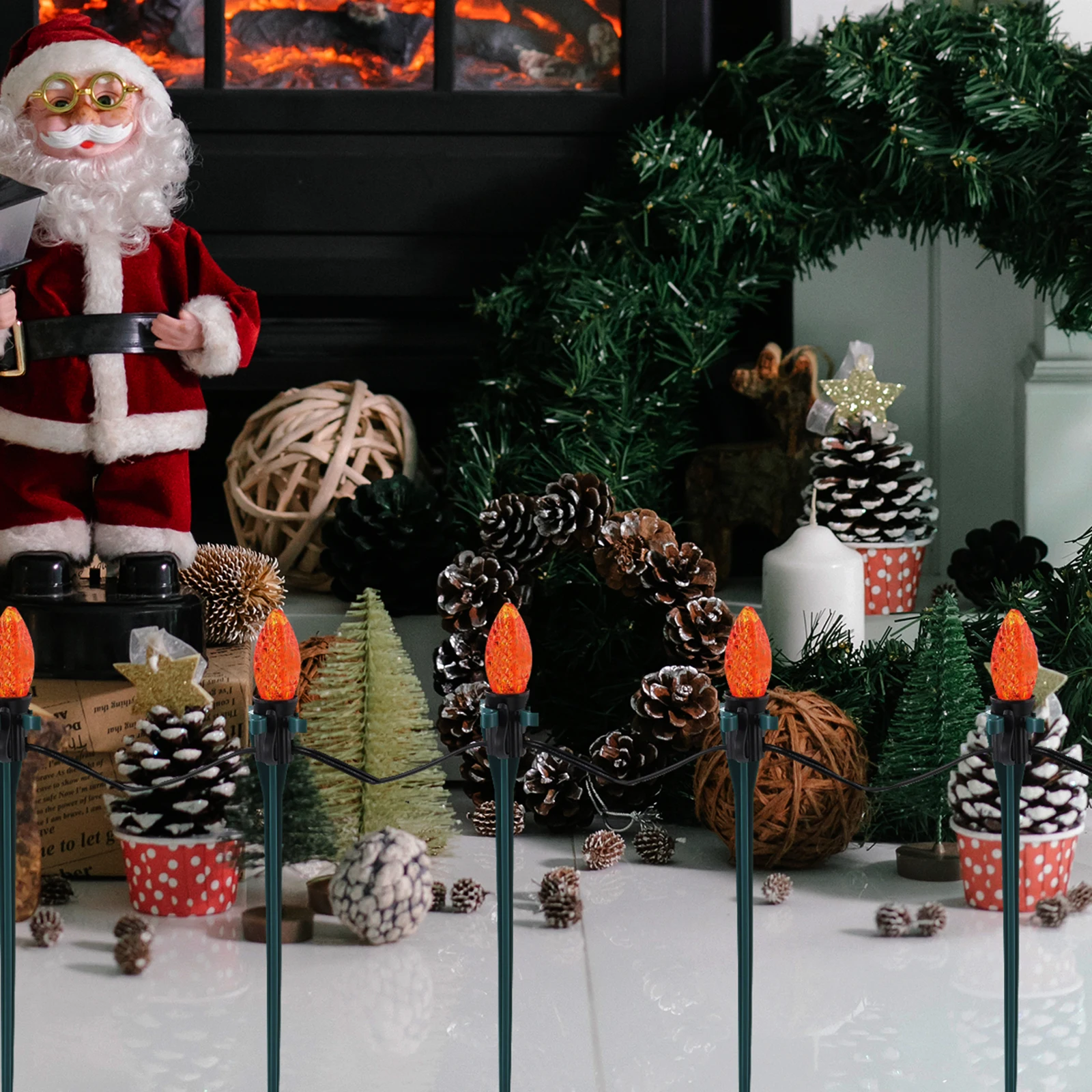 

30Pcs Christmas Lights Stakes Plastic Ground Spikes Replacement for Outdoor Garden Lawn Holiday Decoration Ground Stakes