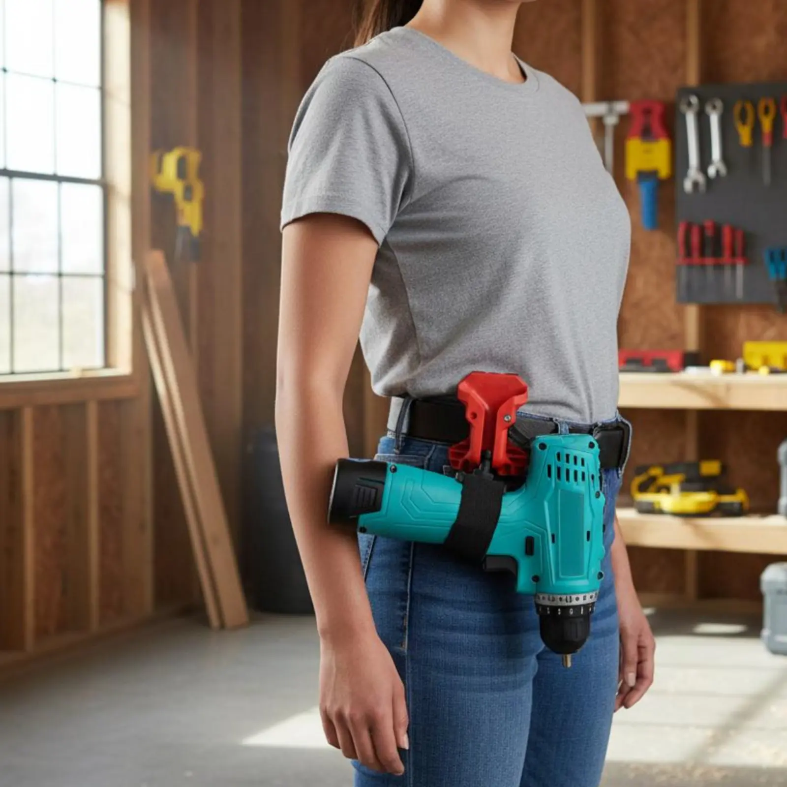 

Quick Release Drill Holder Self-Locking Quick Release Drill Clip Waist Tool Hook Heavy Duty Tool Holder Clip for Electricians