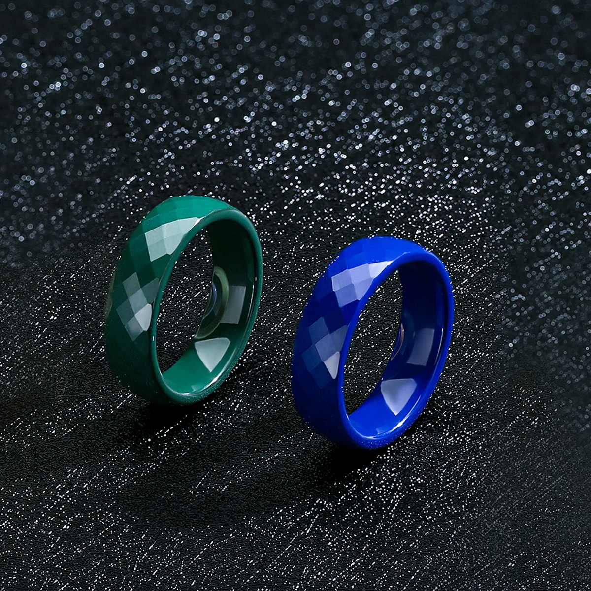 6mm Ceramic Plain Wedding Band Men Black White Blue Green Minimalist Promise Thumb Ring Hypoallergenic Jewelry Gift for Him
