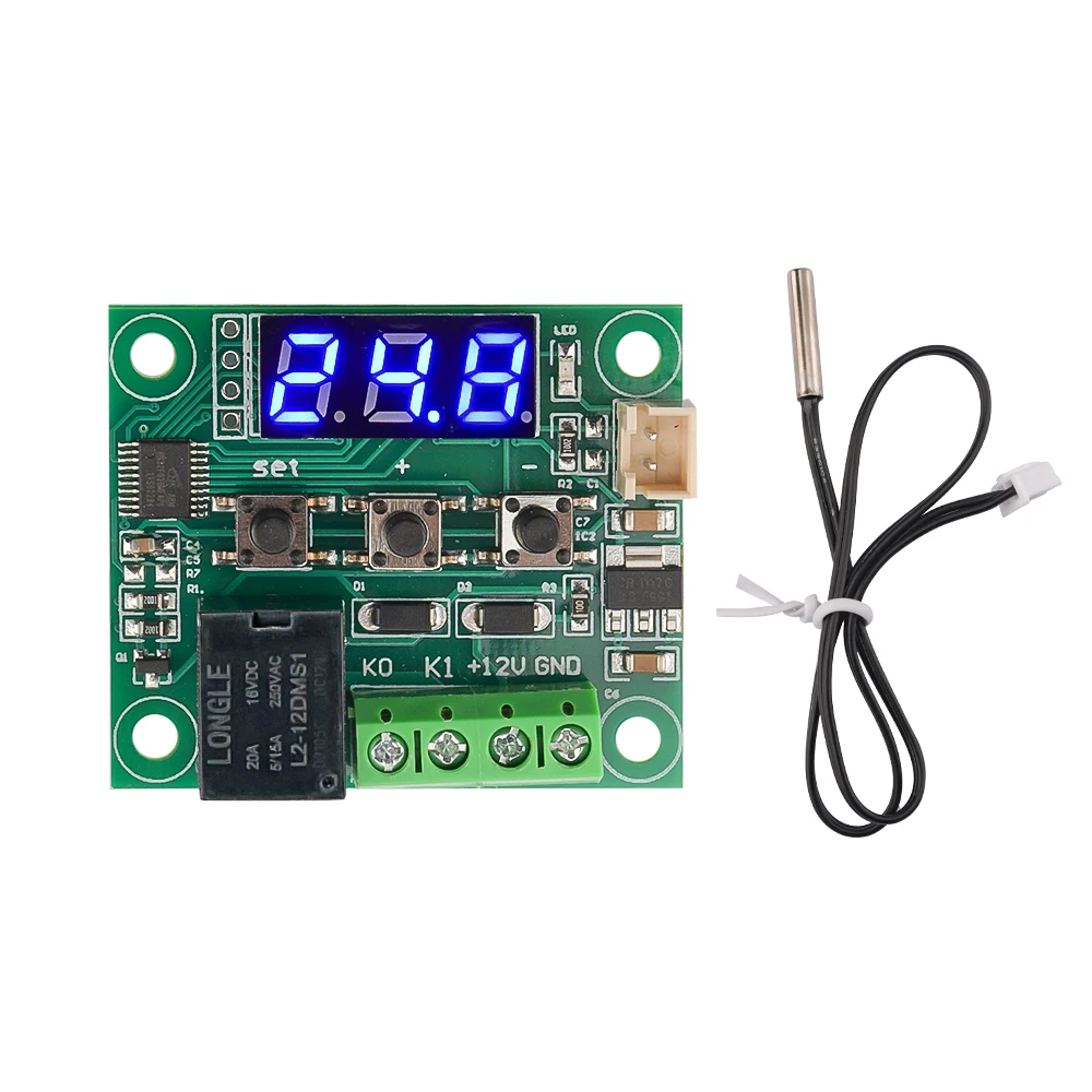 Termostato Digital LED W1209, termómetro de Control de temperatura, módulo de interruptor de controlador térmico DC 12V + Sensor