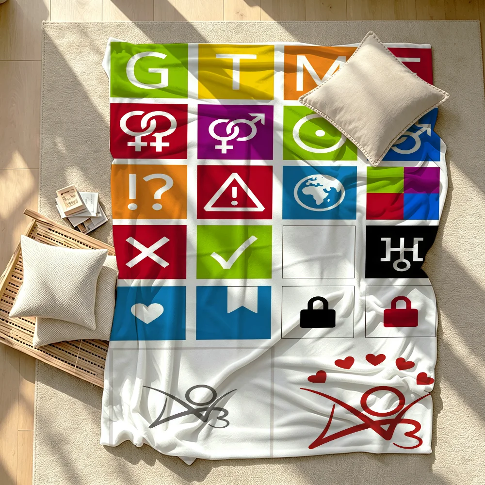 A-Ao3 Blanket Soft Warm And Thick Perfect For Bedroom Living Room Bed Sofa Camping Picnic Office Gift