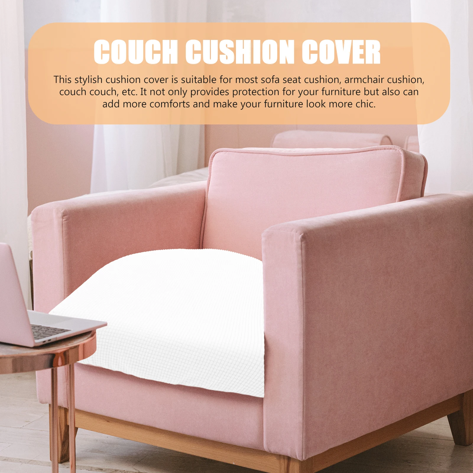 

Jacquard Cushion Cover Sofa Seat Protector Elastic Polyester Stretchy Couch Armchair Covers Water Resistant Anti Scratch Fits