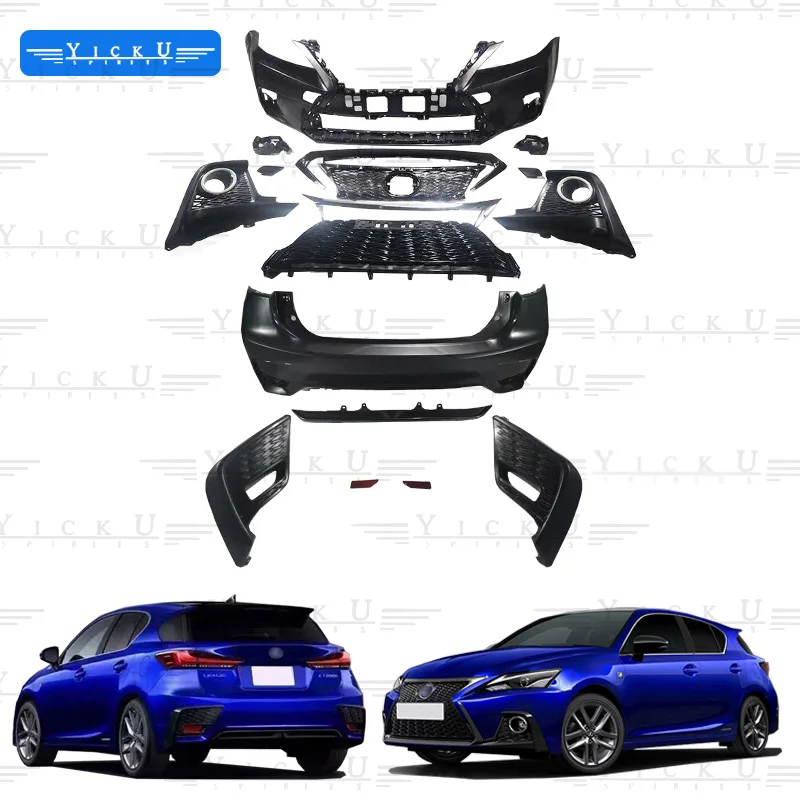 

YICKU PP For Lexus CT200 CT200H 2011-2017 Upgrade 2020 Style Front Bumper Rear Grille Body Kit Old Model To New