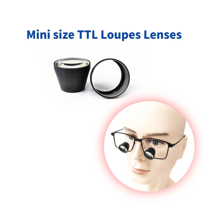 Imagem -06 - Burite Novo Mini Tamanho Ttl Lupas Lentes em Pares 2.5x 3.0x 3.5x Ttl Através da Lente Lente Usada para Fazer Ttl Lupas Dentárias
