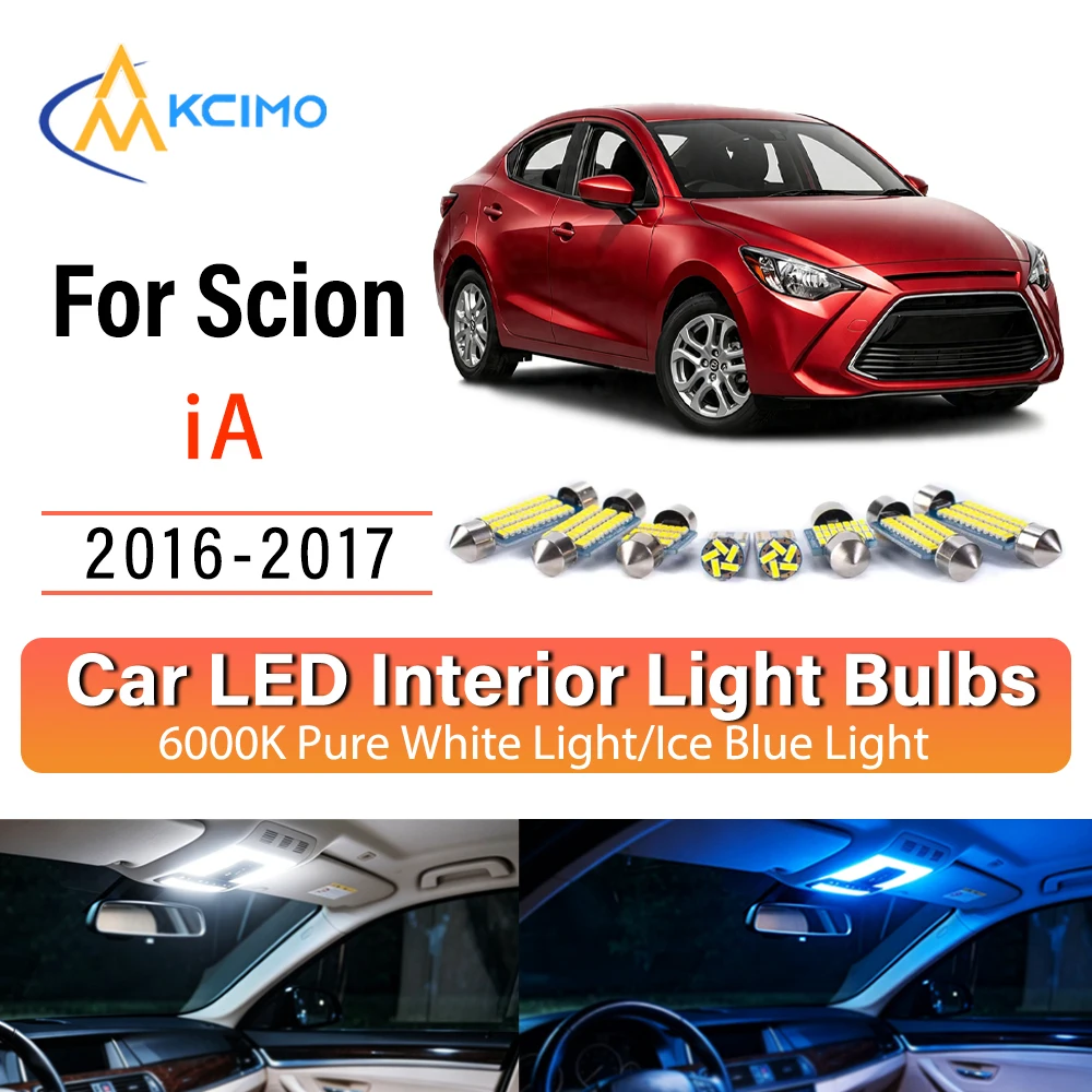 Reliable LED Interior Lights For Scion iA 2016-2017, Premium Blue Light, White Light Kit Easy Install Super Bright