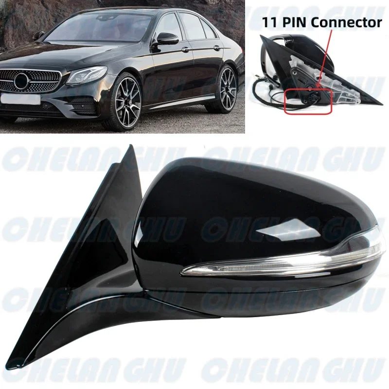 

For Benz W213 E260 E300 E350 2016 2017 2018 2019 2020 Left Side 11 Pins Black Painted Memory Auto Fold Mirror Assembly