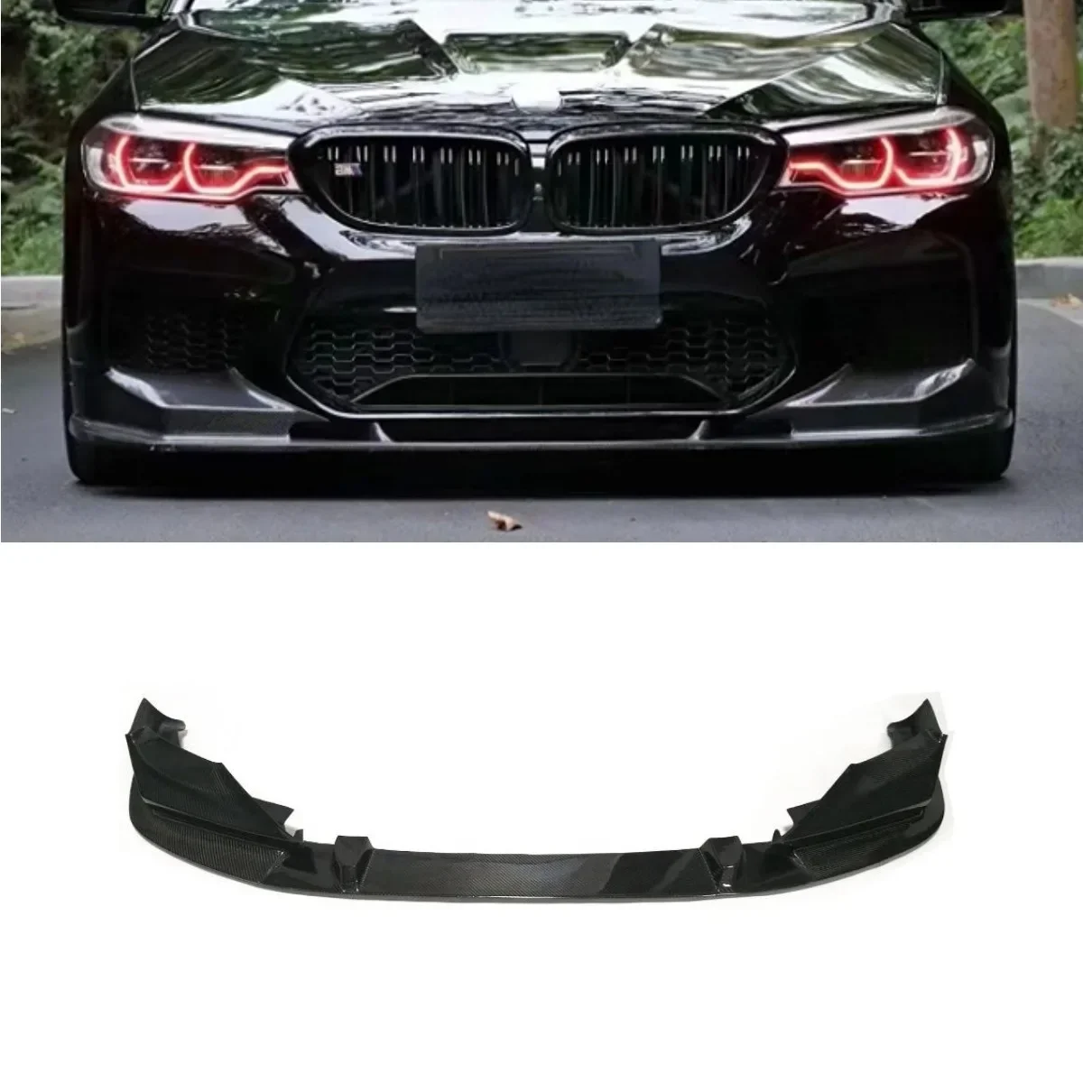 Real Carbon Fiber For BMW M5 F90 2017-2020 Tunning Part Front Bumper Lip Splitter Diffuser Spoiler Bumper Lip Modification Part