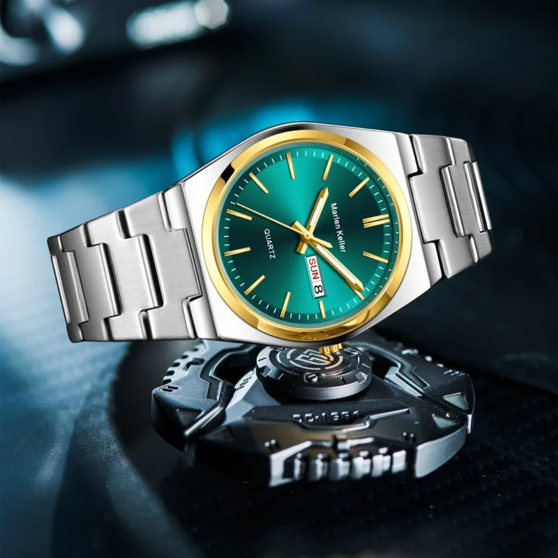 Fashion New Stainless Steel WatchIPElectroplated Calendar Quartz Men's Watch