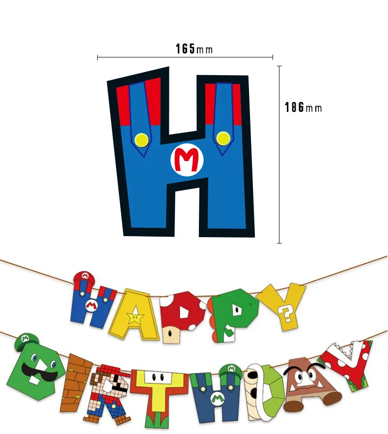 Super Mario Bros Out Cartoon Anime Thema Party Supplies Kindergeburtstag Banner Kuchen Topper Luftballons Party Dekoration Sets