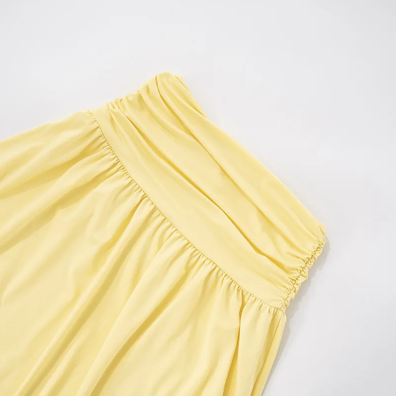 Stretch Jersey tweedelige damesset Elegante gedraaide V-hals met korte mouwen Top A-lijn rok Chique casual outfit