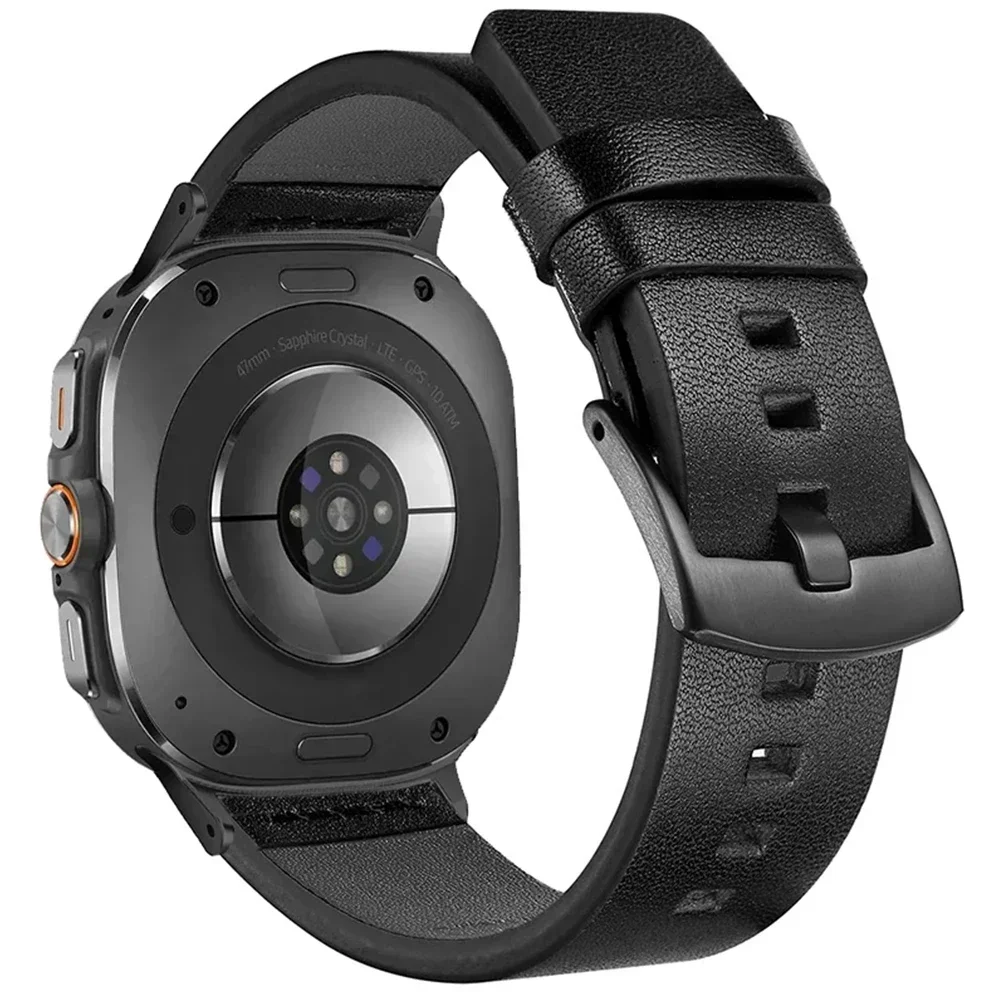 samsung-galaxy-7-ultra-47mm用ノーギャップレザーストラップ、samsung-galaxy-watch-7-ultra-47mm用アクセサリーブレスレット（コレア）