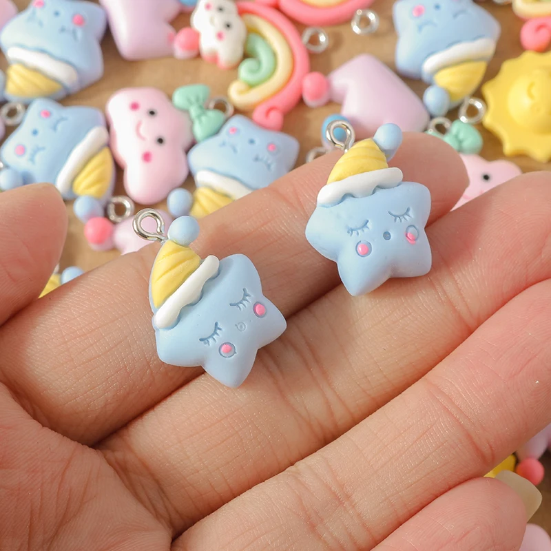 15 teile/los Mix Nette Harz Blume Charms für Die Herstellung Von Ohrringen Halskette Anhänger DIY Handgemachte kinder Schmuck Zubehör Erkenntnisse – Detail 11