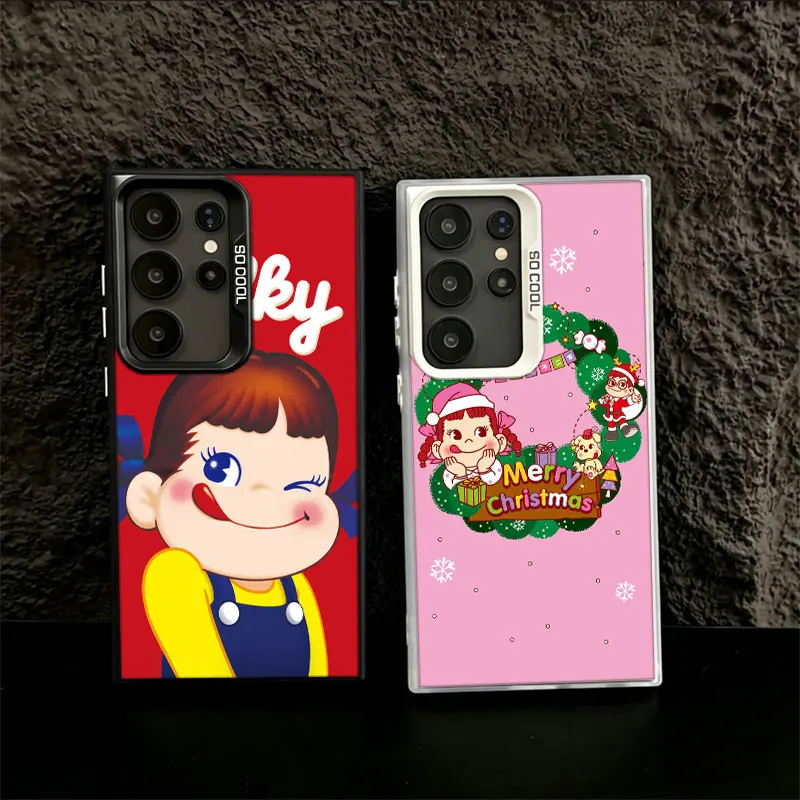 F-Fujiya M-Milky P-Peko C-chan Cartoon Phone Case for Samsung S26 Ultra S25 Edge S24 FE S23 FE S22 Plus Galaxy S21 S20 Cover Bac