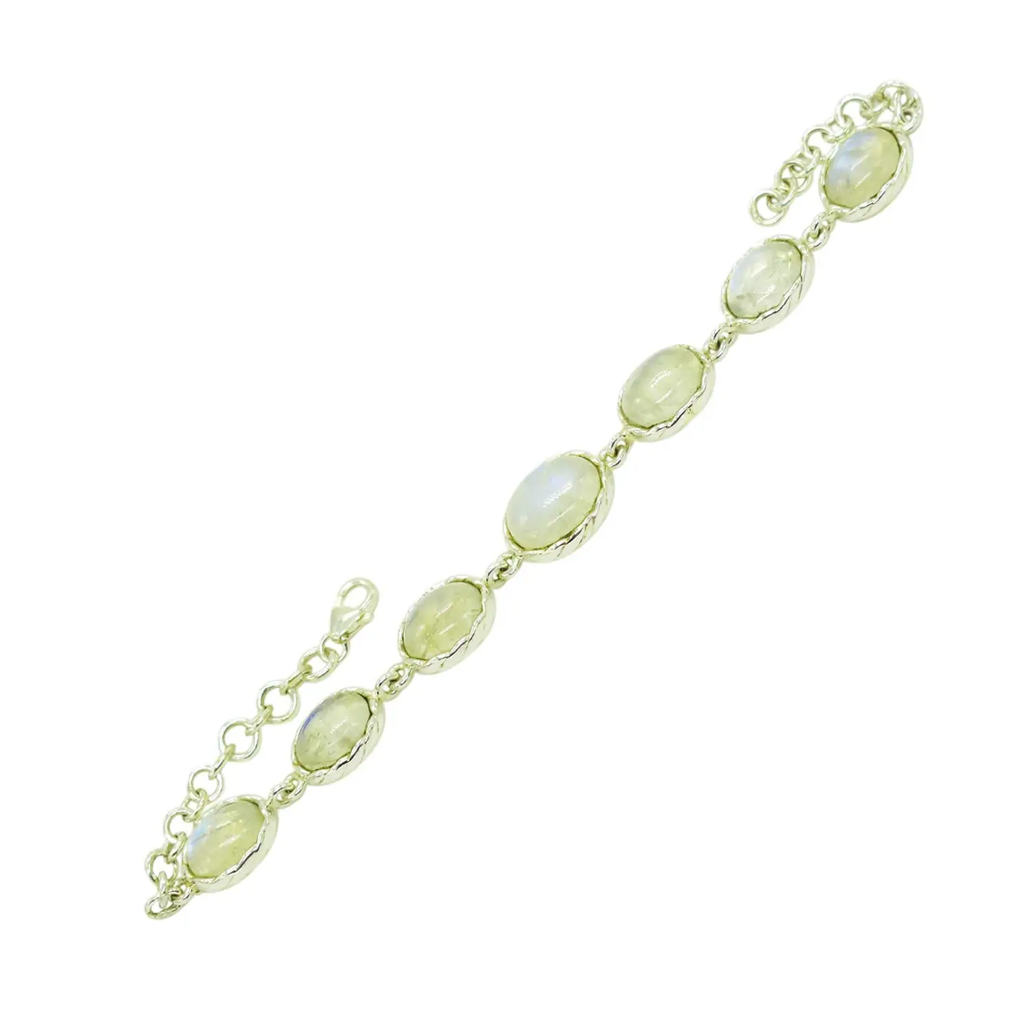 

Rainbow Moonstone 925 Solid Sterling Silver Statement Bracelet Jewellery for Friend