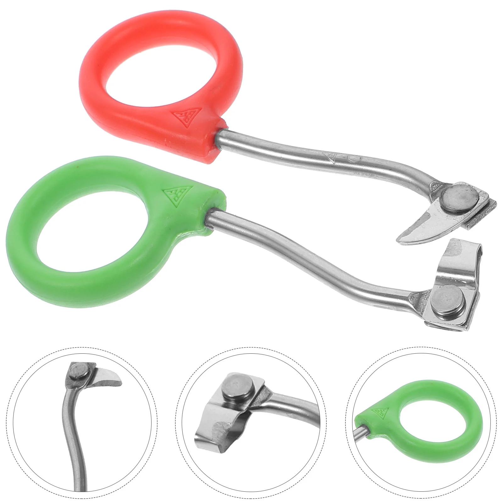 2 قطعة حلقة شجرة الفولاذ المقاوم للصدأ حديقة للفروع التشذيب نبات المشدات قطع دائم مثلث القاطع تشذيب أداة حديقة