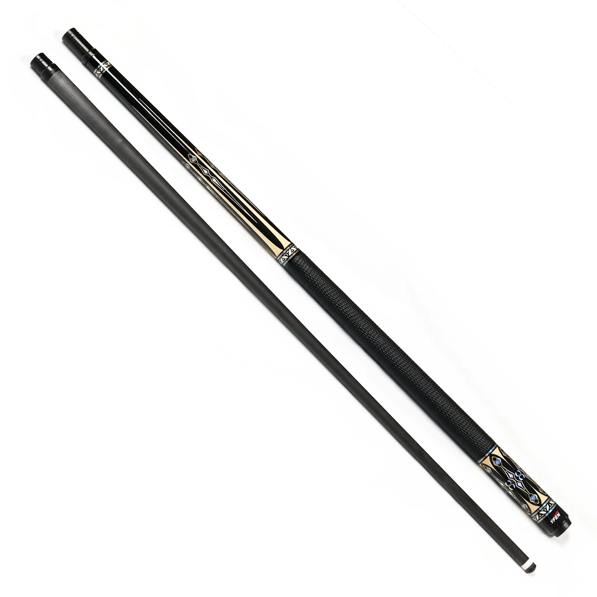 Premium Quality High-end Carbon Fiber Shaft & Ebony Butt 1/2-pc Billiard Pool Cue With Extension for Sale