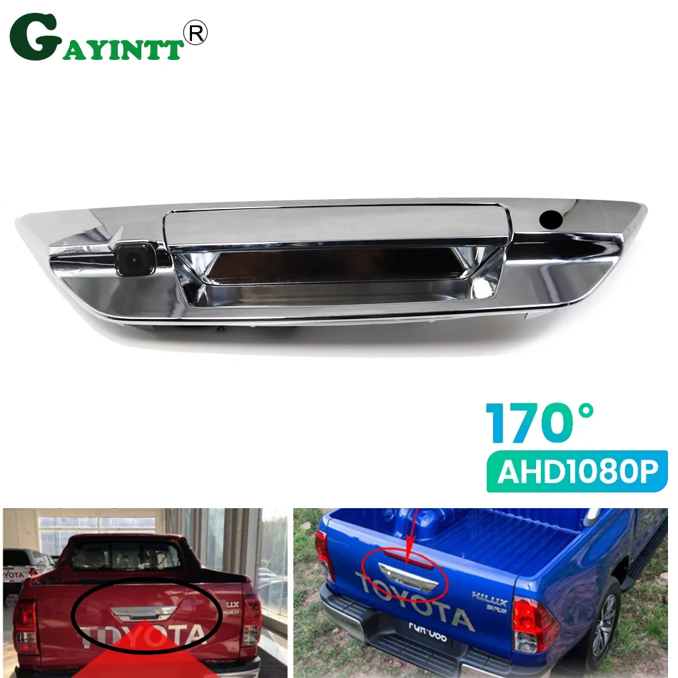 

1080P 170° Car Rear View Reverse Back Up Parking Trunk Handle Camera for Toyota Hilux 8 MK8 Pickup Truck Masters OX AN120 AN130