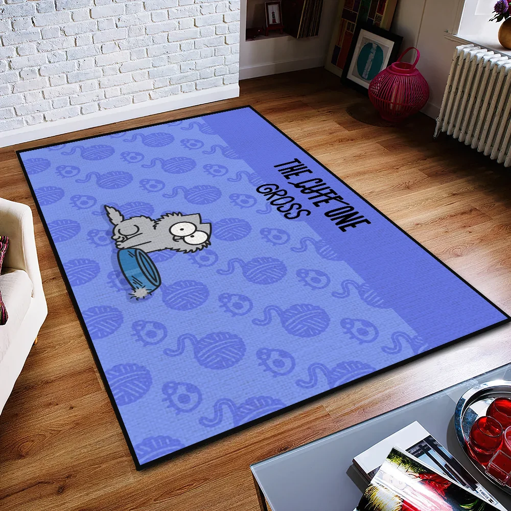 Door Mat Anti-Slip Kitchen Bedroom Handmade Tufted Cat Rug Cute Carpet s-Simon Living Cartoon Room Entrance Decoration