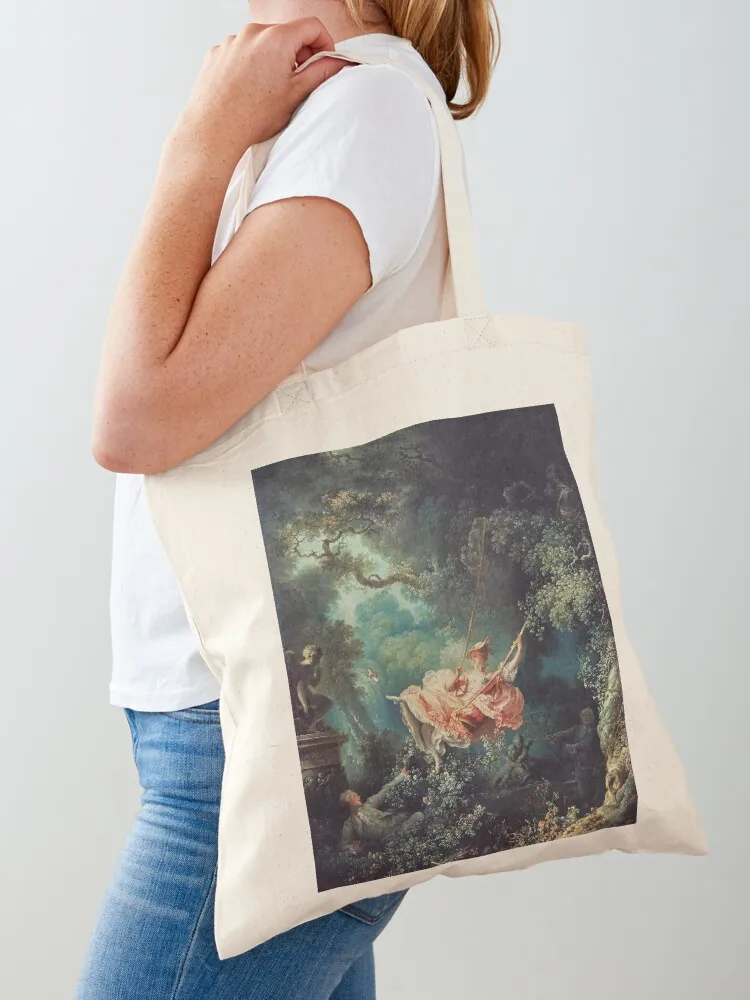 Jean-Honoré Fragonard - The Swing (L'Escarpolette) (1767) Tote Bag tote bags men handbag Shopping bags reusable grocery bags