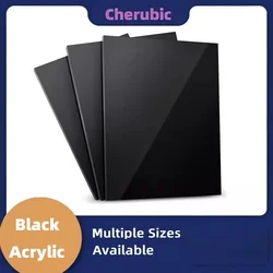 Acrylic Board Glossy Pure Black Plexiglass Plastic Sheet, Organic Glass, Polymethyl Methacrylate Thickness, 300*200mm