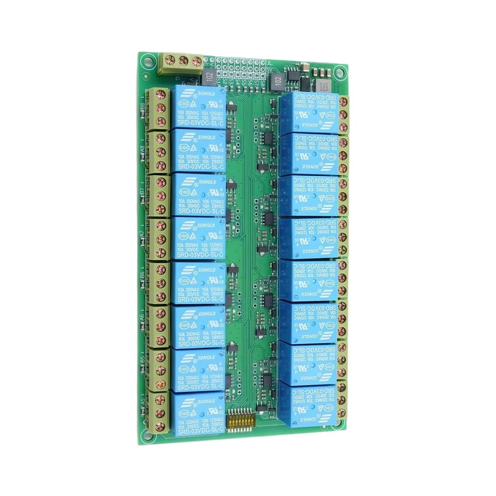 For RC Car/Boat/Aircraft – 16 Way 8 Channel PWM Relay Module, 4.5-12V, Electronic Switch with DIP Switch Adjustable Receiver