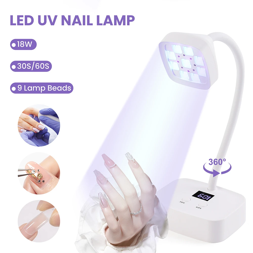 Wireless LED UV Nail Dryer Gel Nail Fast Drying Nail Lamp Mini Cureing Lamp For Nails Manicure Table Lamp Rechargeable Nail Lamp