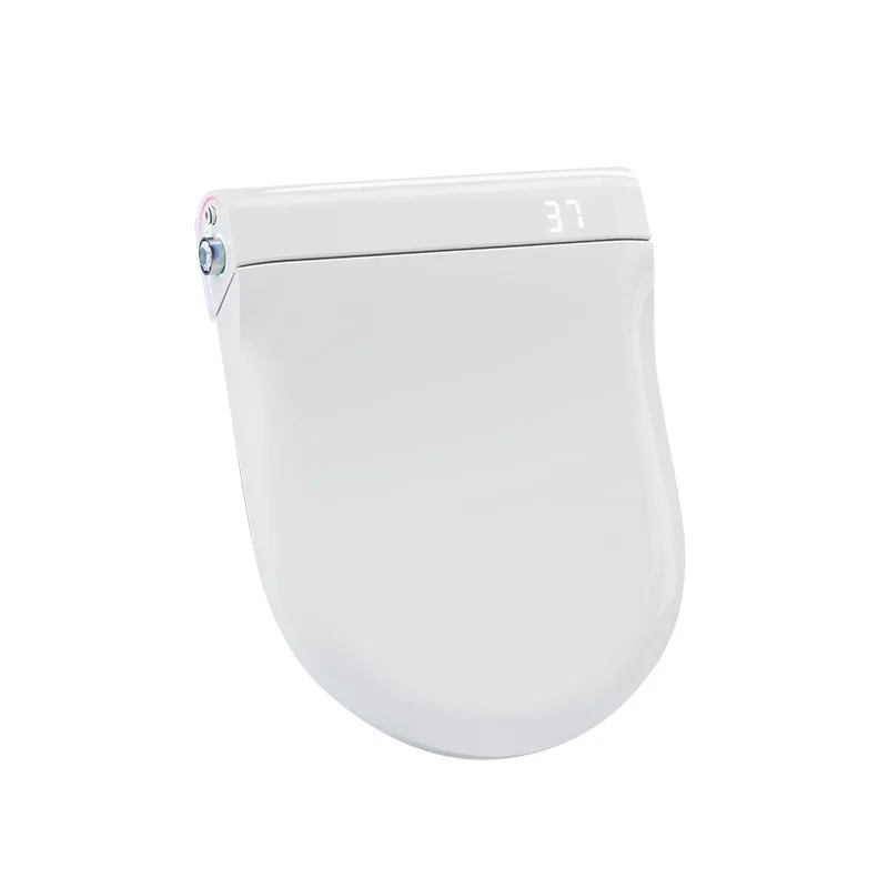 Smart Toilet Cover Short Automatic Lift Voice Control Foam Shield Instant Heating Cleaning for Home Bathroom