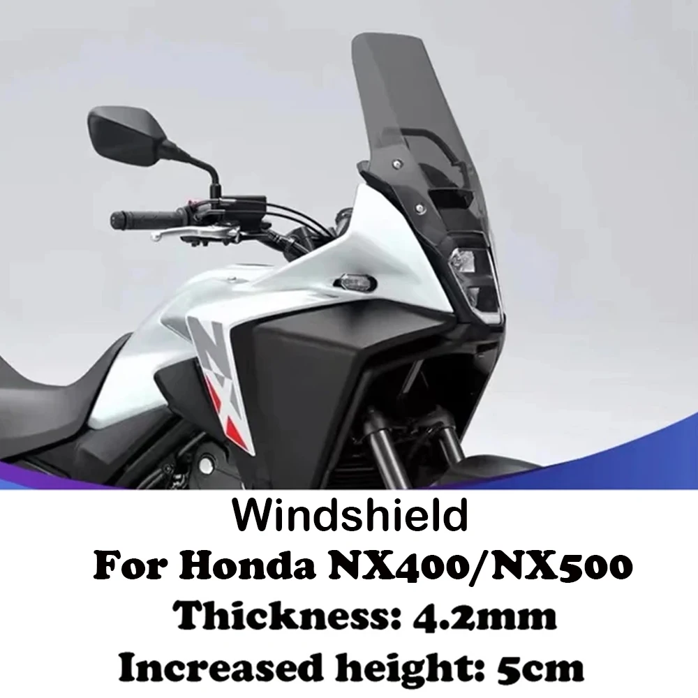 

Motorcycle Windshield Acrylic Windshield For Honda NX 400 NX 500 New Front Windshield NX400 Heightened Windshield NX500 Parts