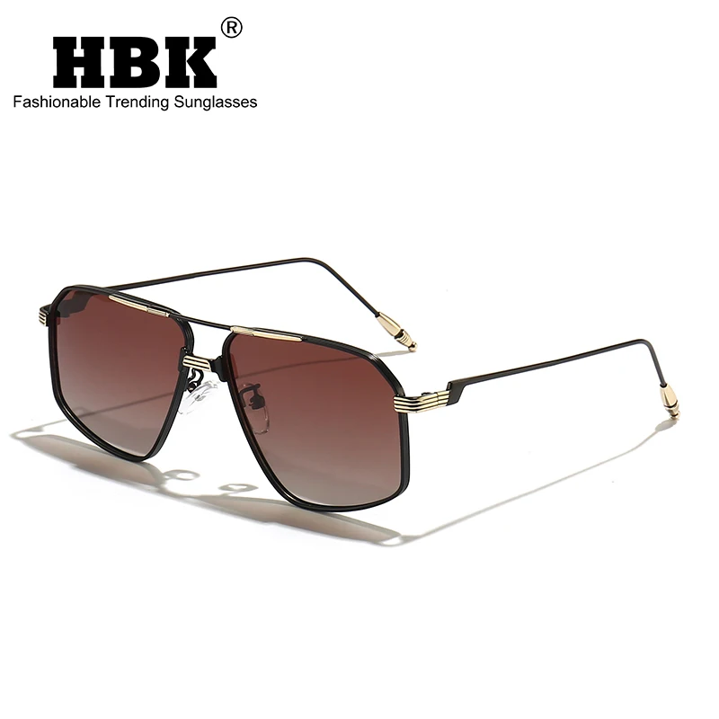 2022 New Square Metal Sunglasses Men Classic Gradient Double Beam Sun Glasses Women Special Design Legs Glasses With Case UV400