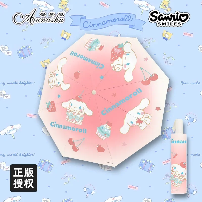 

Sanrio Cinnamoroll Anime Kawaii Sunshine Rain Dual Umbrella Sweet Cute Cartoon Automatic Sunshade Uv Protection Toys for Girls