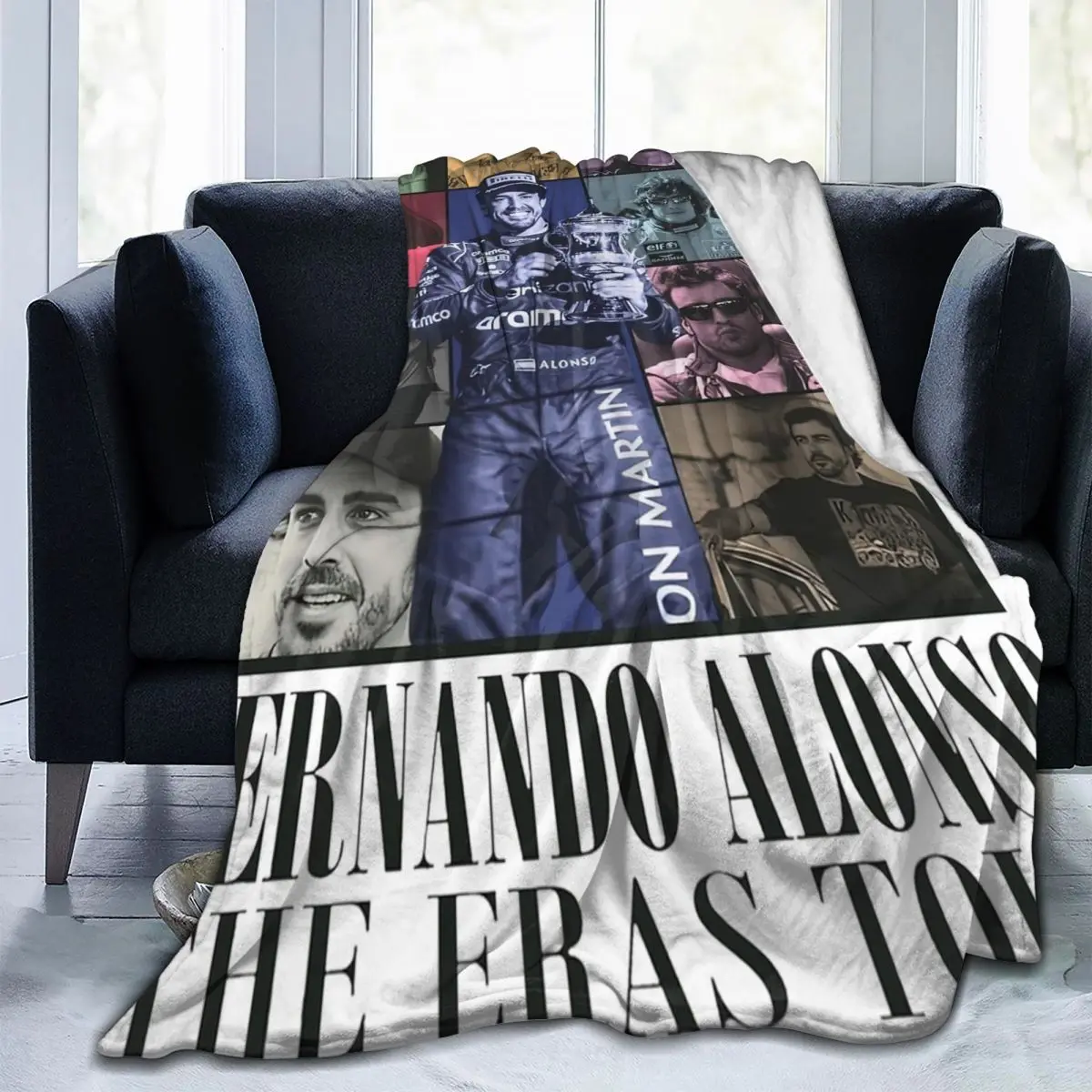 Fernando Alonso The Eras coperte flanella stampa multifunzione coperta leggera per divano viaggio peluche trapunta sottile