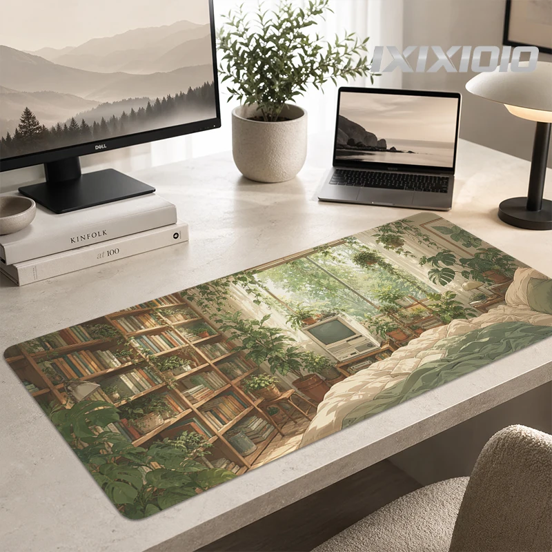 Mouse Pad Gaming Sunlit Forest Library XL Large Mousepad XXL Playmat Natural Rubber Office Soft Office Accessories Table Mat