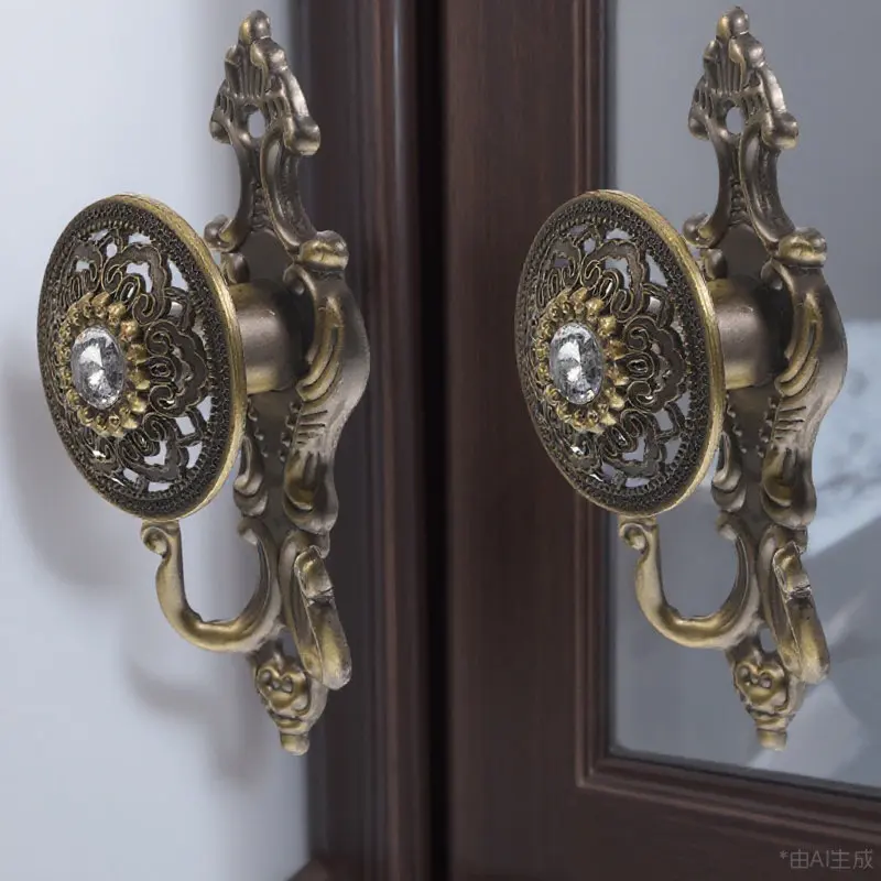 

2 шт. Декоративные крючки для штор со стразами, из сплава, в винтажном стиле, для душевых, ванных комнат, оконных штор, аксессуары для дома