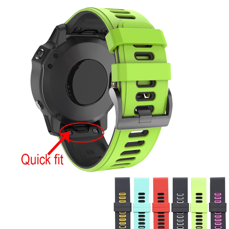 22 26MM Quick fit Watchband Strap for Garmin Fenix 6X Pro 5X 3 Watch Silicone Easyfit Wrist Band For Fenix 6 Pro 5 Watch Strap