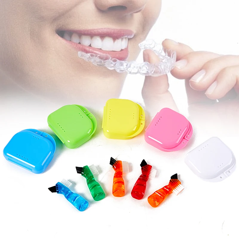 

Denture Cleaning Brush Soft Multi-Layered Bristles False Teeth Brush Y-shape Oral Care Tool Teeth Brushes Denture Box