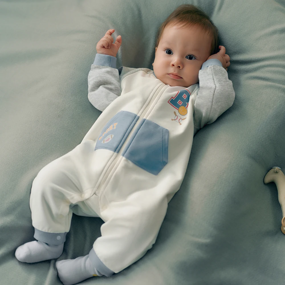 Dave Bella Baby Jumpsuit Boys Autumn Spring Romper Gentle Long Sleeve Cotton 3-24 Monthes Newborn Creeper DB3253485