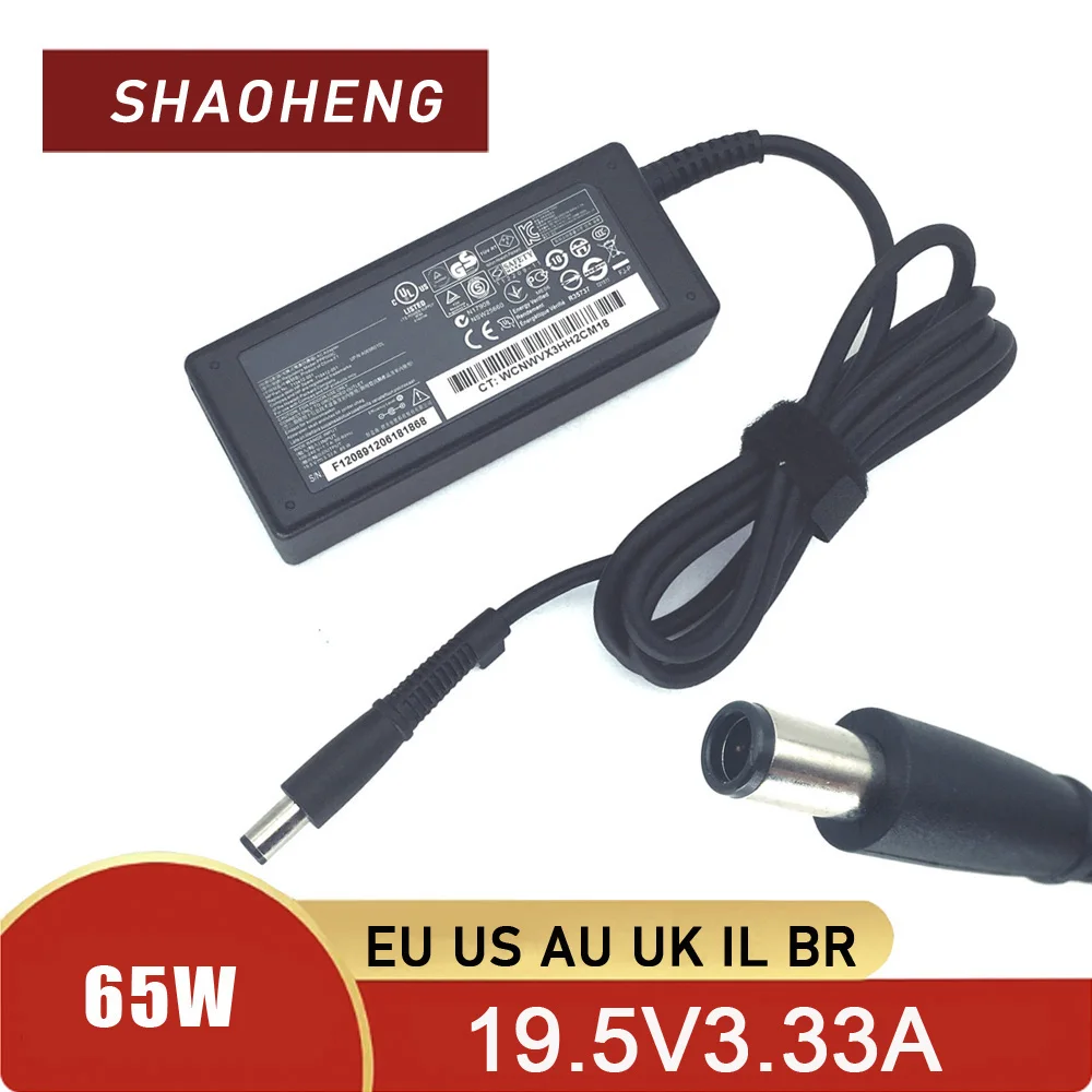 Adaptador AC Original 65W 19.5V 3.33A para HP Dv3 Dv4 Dv5 Dv6 Dv7 Dm4 M6 M7, Fonte de Alimentação para Laptop