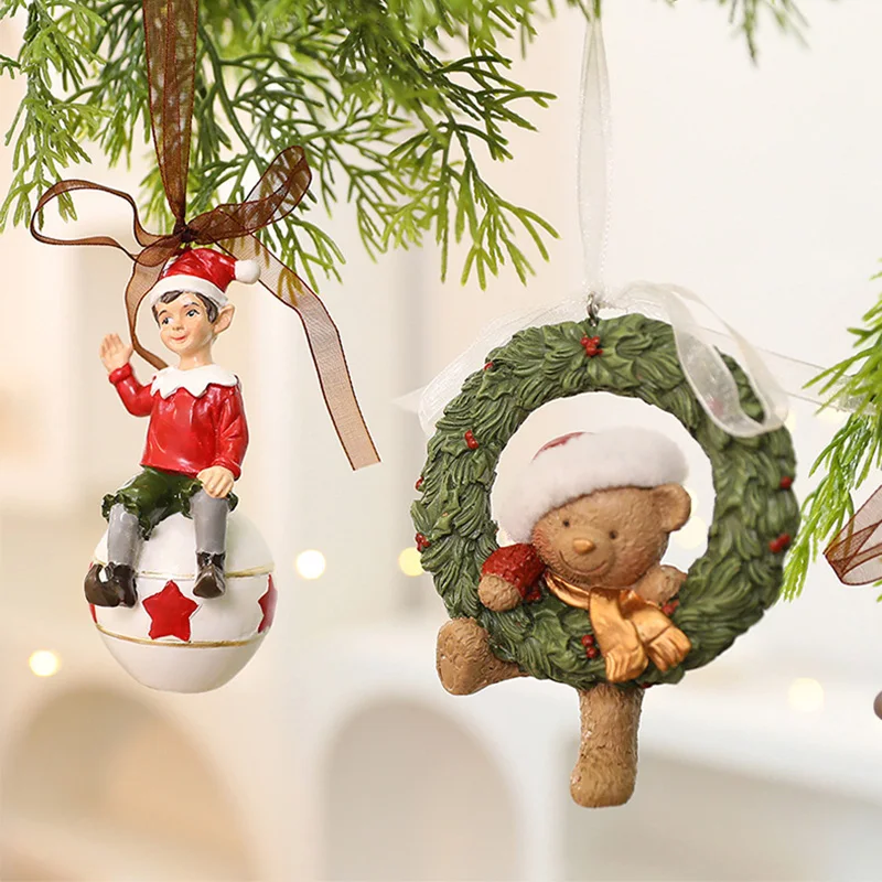 

New Creative Christmas Decorations Scene Decorations Resin Materials Handicrafts Ornaments Office Festival New Year Gift Decor