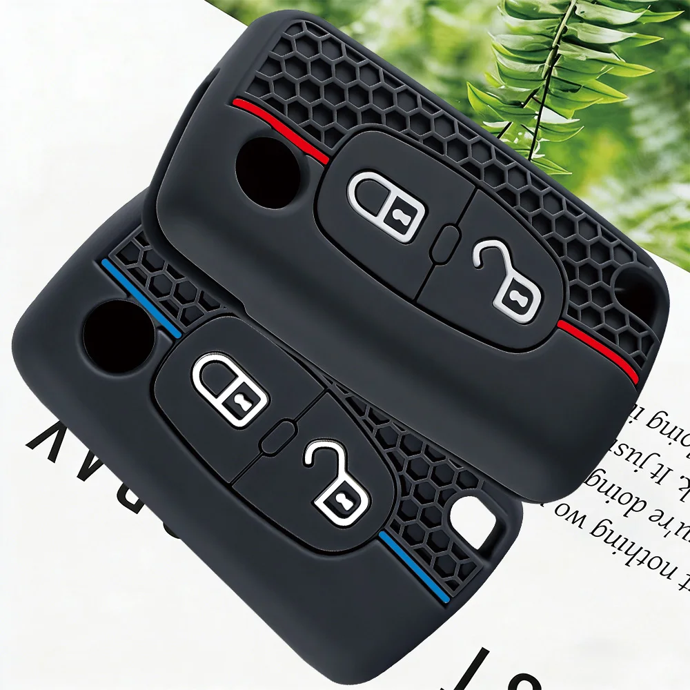 Premium Soft Silicone Car Key Case Cover 2 Button For Peugeot 206 308 3008 Expert Partner Citroen C3 Pluriel Picasso Berlingo
