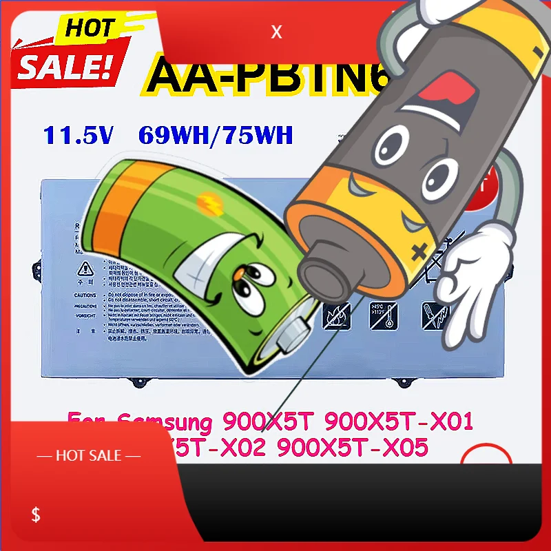 

New AA-PBTN6EP Laptop Battery for Samsung 900X5T 900X5T-X01 900X5T-X02 900X5T-X05 900X5T-X78L Notebook Computer Batteries 11.5V