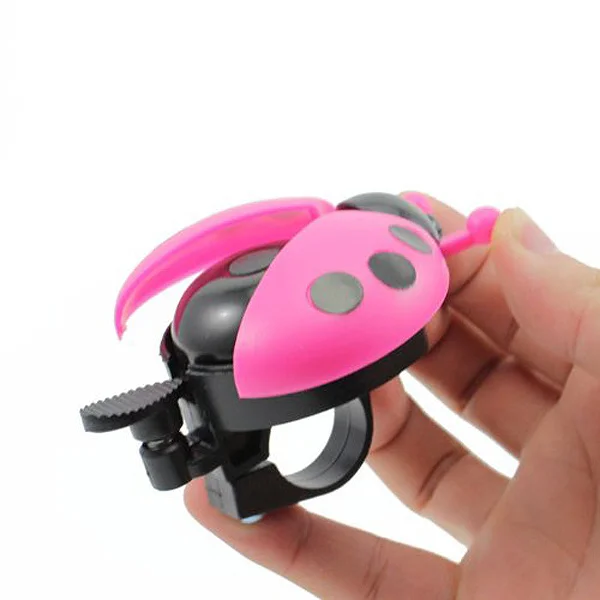

Cartoon Lady Beetle Bike Bell Horn Plastic Aluminum Alloy Press Antenna Wings Open Loud Clear Sound Bike Handlebar