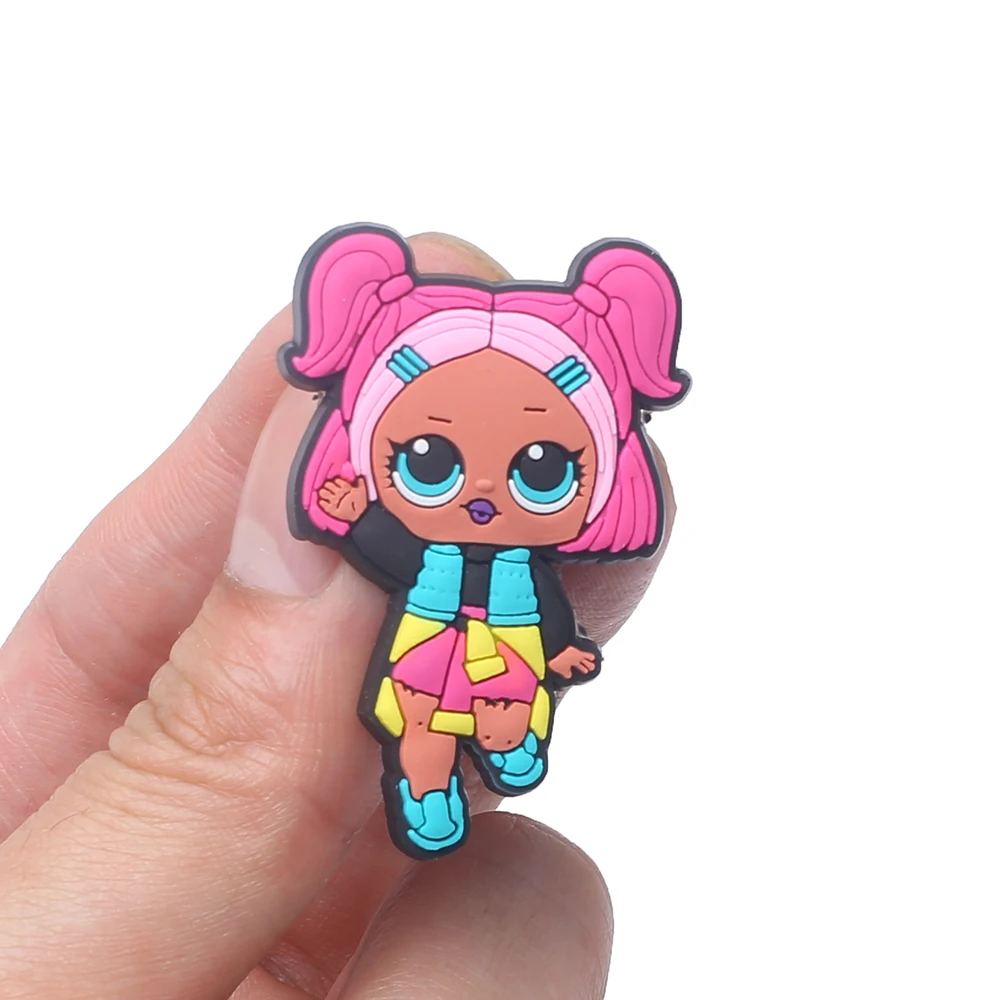 15pcs Cute Girl Shoe Charms Cartoon Shoe Accessories for Clogs Women's Snadal Decoration Men Kids Slippers Buckle Pins Pendants