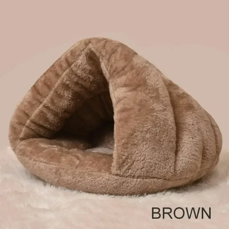 Pet Dog Cat Cave Igloo Bed Basket House Kitten Soft Cozy Indoor Cushion Kennel Warm Washable Nest