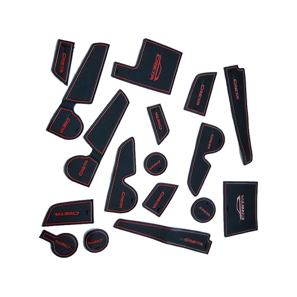 

Car Door Groove Mats For Hyundai Creta IX25 Cantus 2014-2019 Anti-Slip Gate Slot Cup Mat Interior Accessories 17PCS