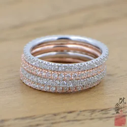 DIWENFU 14K Rose Gold Jewelry Ring for Women Fine Anillos De Bizuteria Silver 925 Jewelry Diamond Ring 14 K Rose Gold Bizuteria