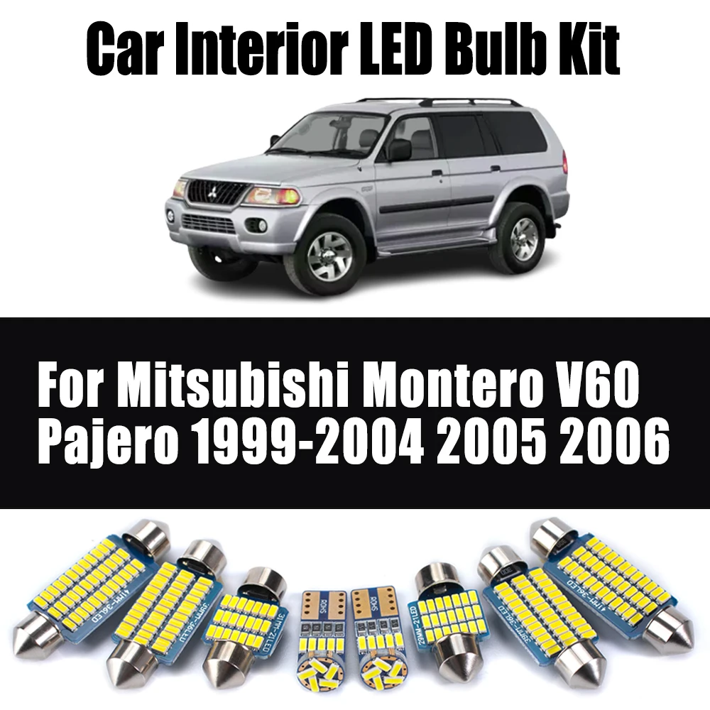 

16Pcs For Mitsubishi Montero V60 Pajero 1999-2004 2005 2006 Ceiling Dome Trunk License Plate Lamp Canbus LED Interior Light Kit